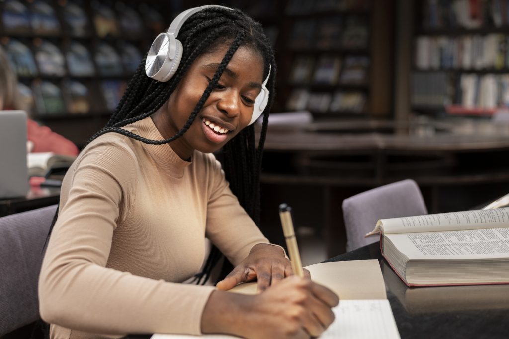 Student working